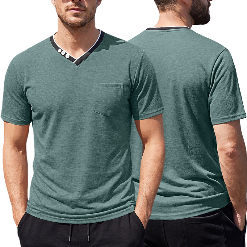 V-neck Men's Short-sleeve T-shirt 8 V-neck Men's Short-sleeve T-shirt - Image 8