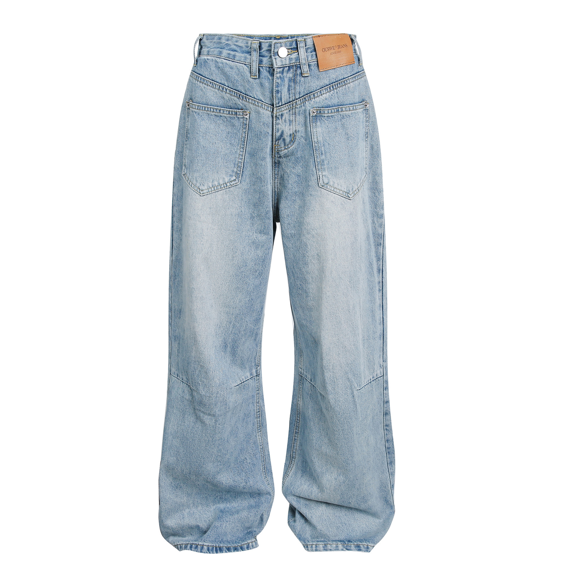 Vintage Washed Patchwork Reverse-wear Denim Jeans 3 Vintage Washed Patchwork Reverse-wear Denim Jeans - Image 3