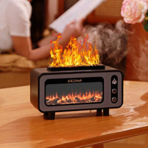 Ultrasonic Flame Humidifier 200ml 3D Fireplace