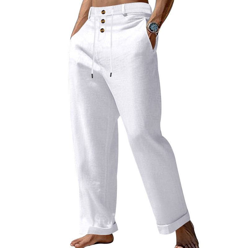 Straight-leg Cotton-Linen Casual Pants 5 Straight-leg Cotton-Linen Casual Pants - Image 5
