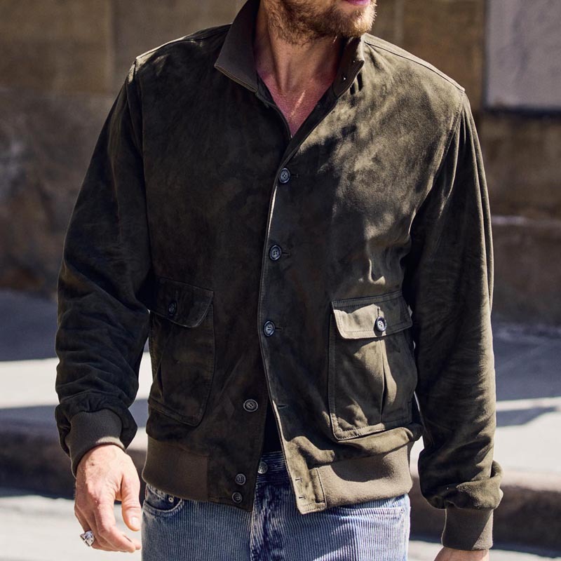 Men's Slim-Fit Lapel Leather Jacket 6 Men's Slim-Fit Lapel Leather Jacket - Image 6