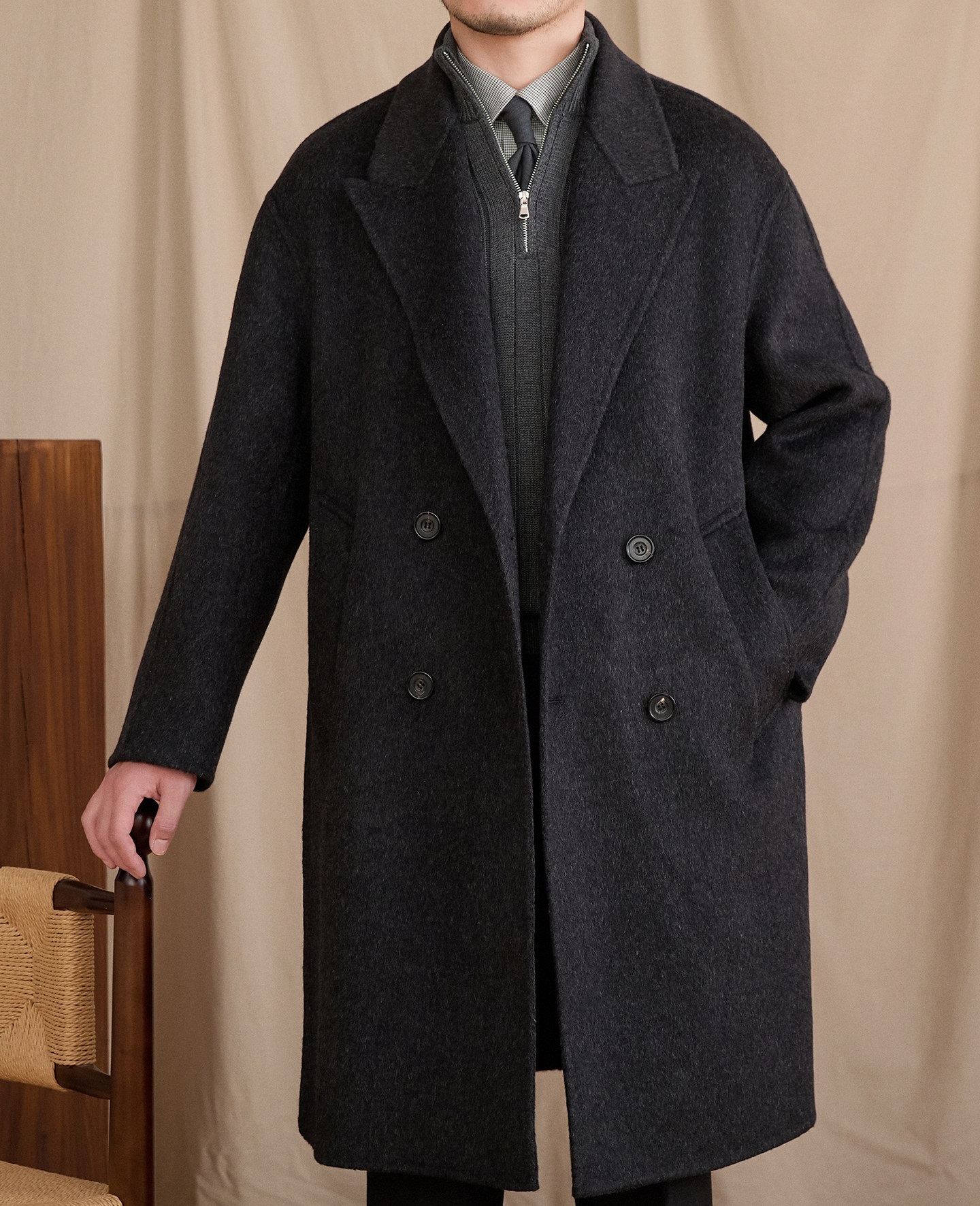 Wool Casual Loose Mid-Length Coat 3 Wool Casual Loose Mid-Length Coat - Image 3