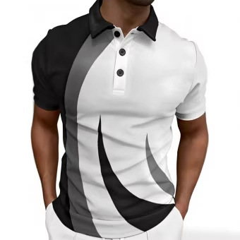 Men's 3D Digital-Print Geometric Short-Sleeve Shirt 9 Men's 3D Digital-Print Geometric Short-Sleeve Shirt - Image 9