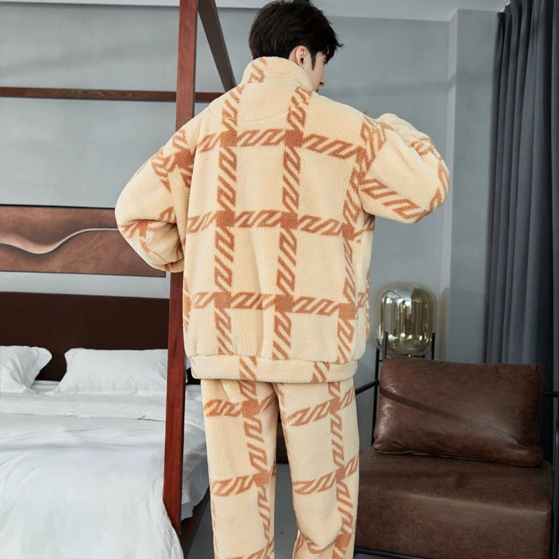 Men's Winter Thickened Zipper Pajamas 5 Men's Winter Thickened Zipper Pajamas - Image 5