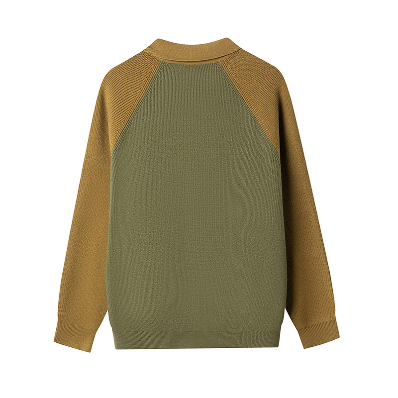 Men's Polo-neck Knitted Cardigan Sweater 3 Men's Polo-neck Knitted Cardigan Sweater - Image 3