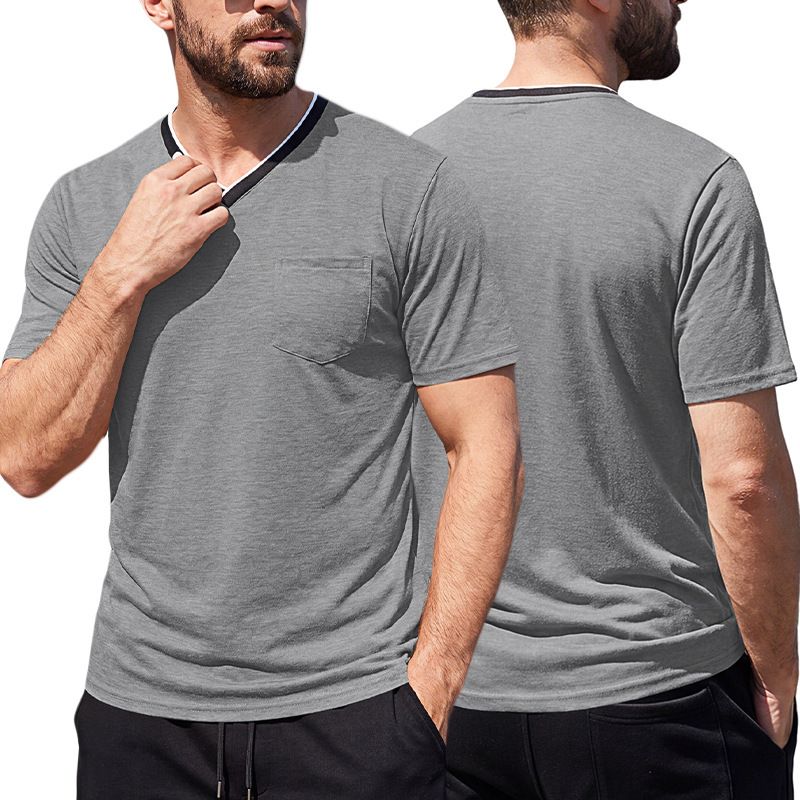 V-neck Men's Short-sleeve T-shirt 5 V-neck Men's Short-sleeve T-shirt - Image 5