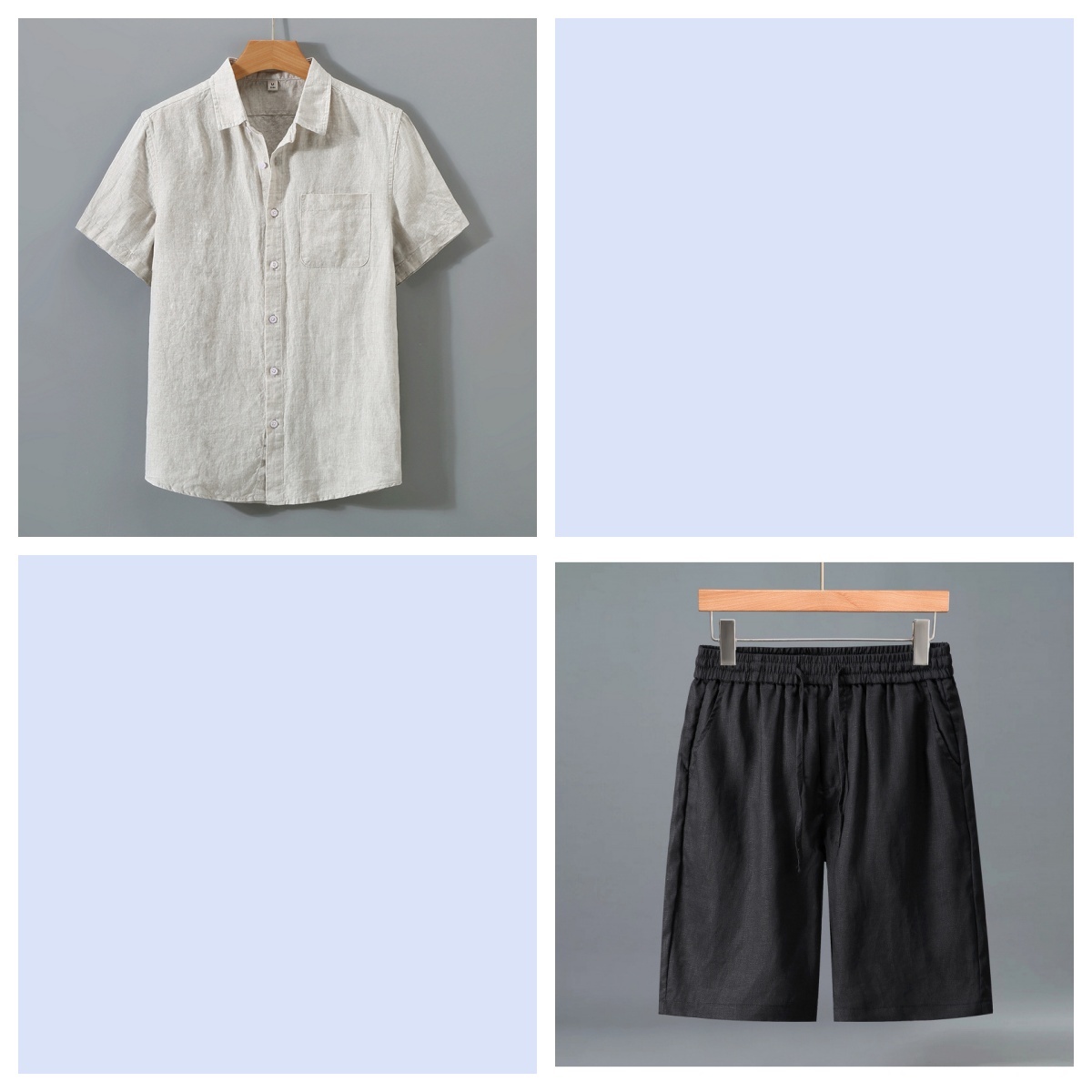 Men's Linen Shorts and Shirt Set 6 Men's Linen Shorts and Shirt Set - Image 6