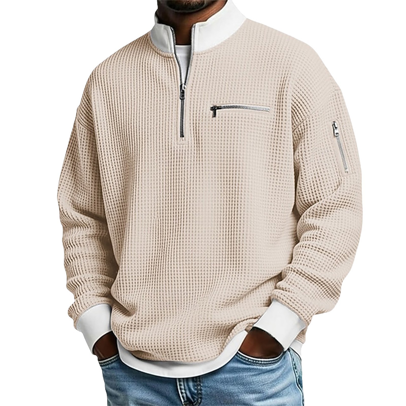 Men's Sports Zip-Up Long-Sleeve Sweatshirt 3 Men's Sports Zip-Up Long-Sleeve Sweatshirt - Image 3