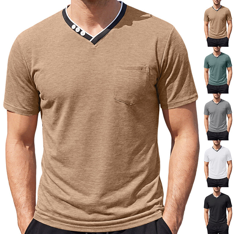 V-neck Men's Short-sleeve T-shirt 3 V-neck Men's Short-sleeve T-shirt - Image 3
