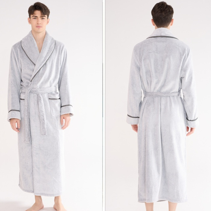 Thick Flannel Night-robe 4 Thick Flannel Night-robe - Image 4