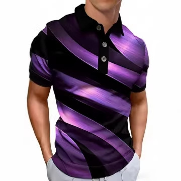 Men's 3D Digital-Print Geometric Short-Sleeve Shirt 3 Men's 3D Digital-Print Geometric Short-Sleeve Shirt - Image 3