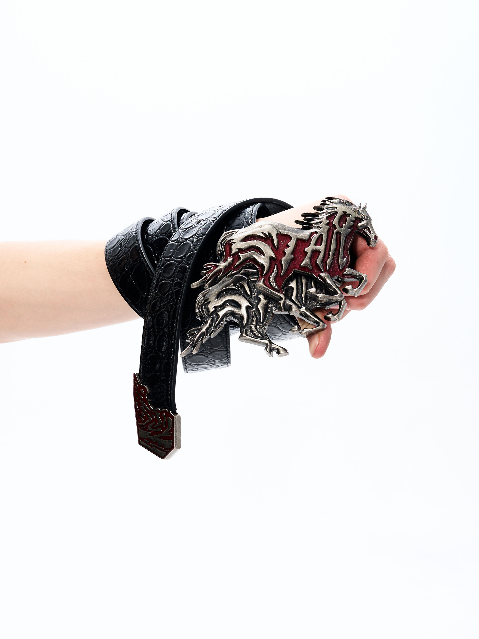 Textured Embossed Full-grain Leather Belt 4 Textured Embossed Full-grain Leather Belt - Image 4