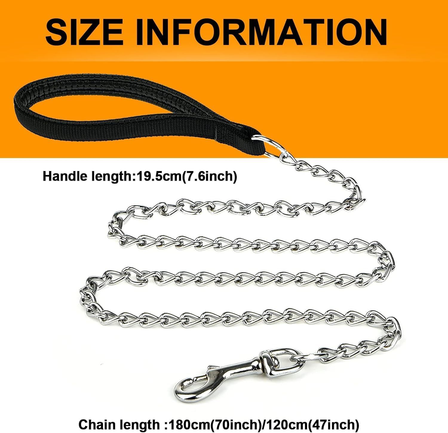 Strong Metal Chain Dog Leash – Built for Durability, Control and Comfort 2 Strong Metal Chain Dog Leash – Built for Durability, Control and Comfort - Image 2