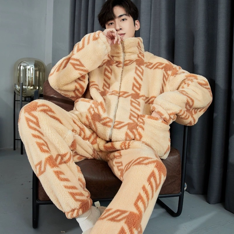 Men's Winter Thickened Zipper Pajamas 1 Men's Winter Thickened Zipper Pajamas