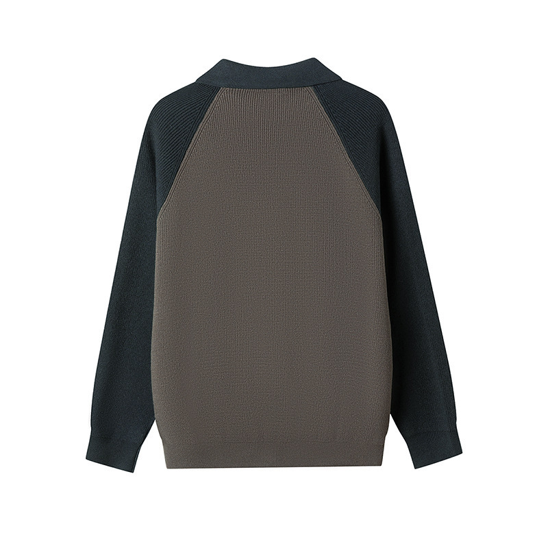 Men's Polo-neck Knitted Cardigan Sweater 4 Men's Polo-neck Knitted Cardigan Sweater - Image 4