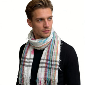 2pcs Colorful Striped Square Scarf For Women & Men