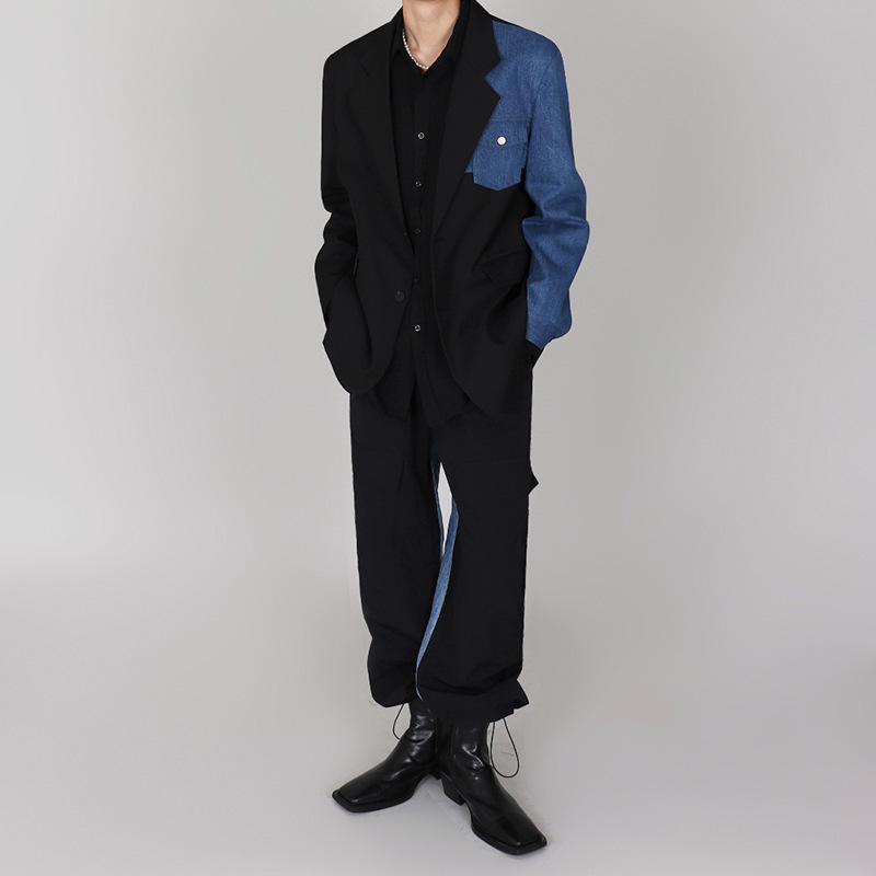 Comfortable And Versatile Denim-Panel Blazer 3 Comfortable And Versatile Denim-Panel Blazer - Image 3
