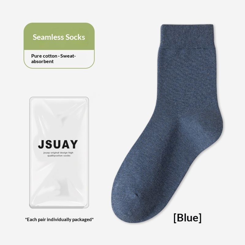 Men's Cotton Sweat-Absorbent Mid-Calf Socks 10 Men's Cotton Sweat-Absorbent Mid-Calf Socks - Image 10