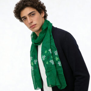 2pcs Olive Skinny Printed Scarf For Women & Men
