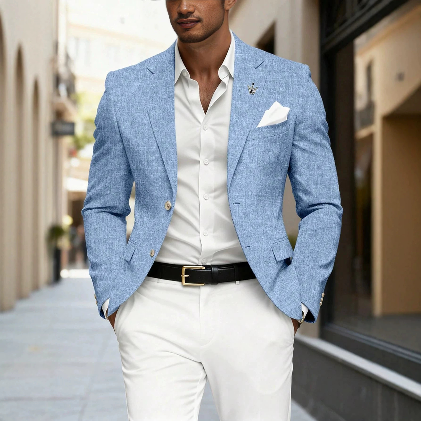 Single-breasted Blazer With A Notch Lapel 1 Single-breasted Blazer With A Notch Lapel