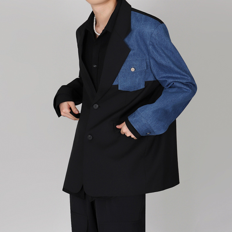 Comfortable And Versatile Denim-Panel Blazer 5 Comfortable And Versatile Denim-Panel Blazer - Image 5