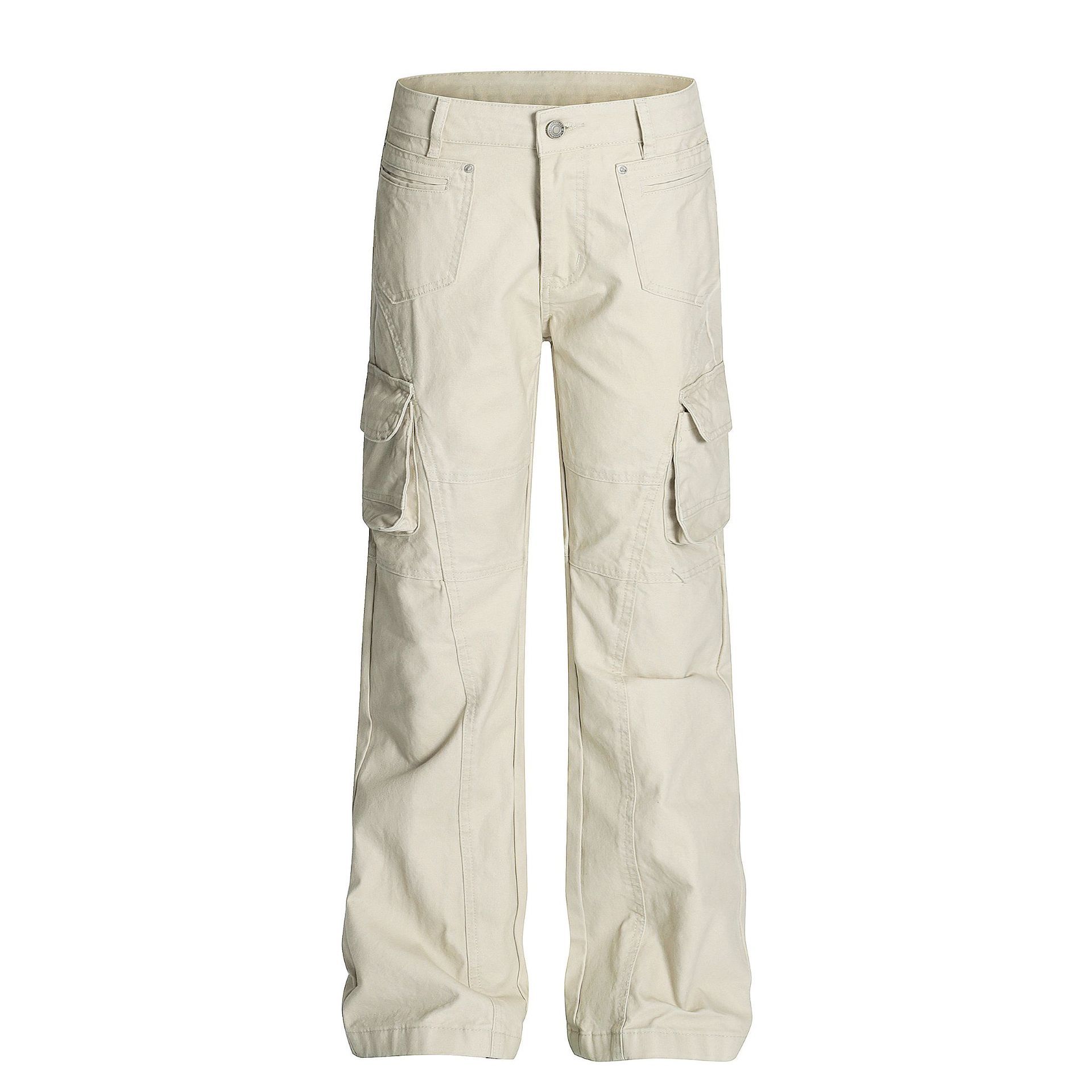 Solid-Color Multi-Pocket Loose Flare-Bootcut Pants 5 Solid-Color Multi-Pocket Loose Flare-Bootcut Pants - Image 5