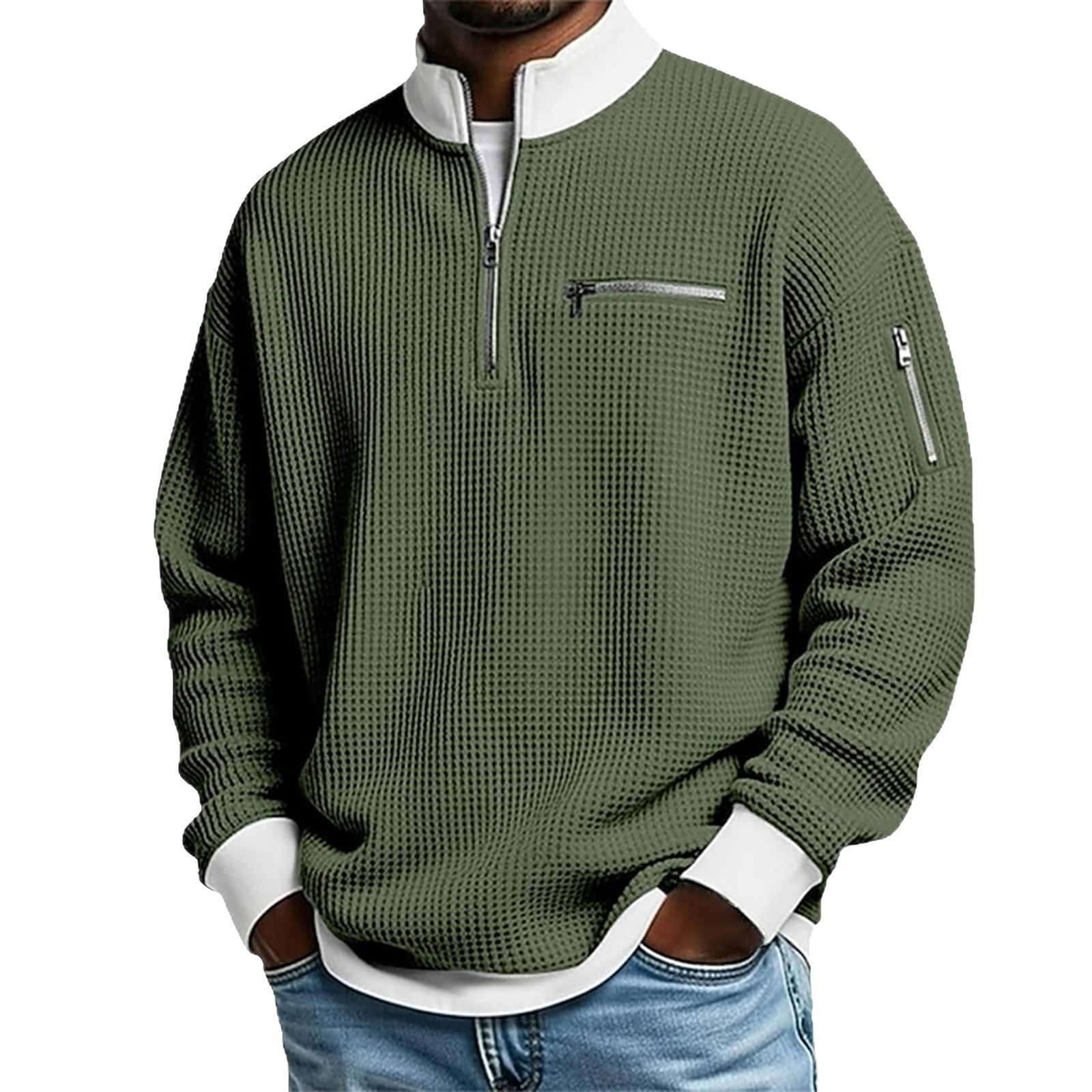Men's Sports Zip-Up Long-Sleeve Sweatshirt 10 Men's Sports Zip-Up Long-Sleeve Sweatshirt - Image 10