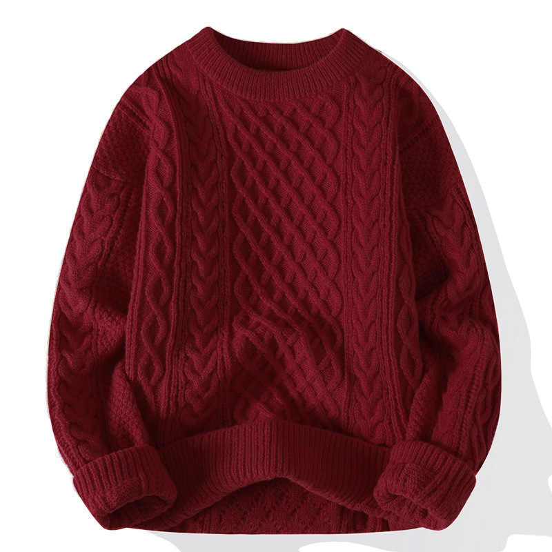 Round-neck High-neck Fleece-lined Solid-color Sweater 8 Round-neck High-neck Fleece-lined Solid-color Sweater - Image 8