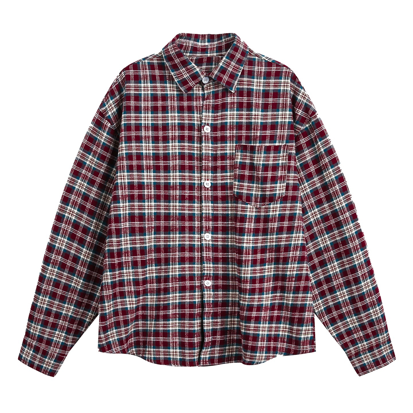 Men's Retro Color-Block Plaid Long-Sleeve Shirt 2 Men's Retro Color-Block Plaid Long-Sleeve Shirt - Image 2