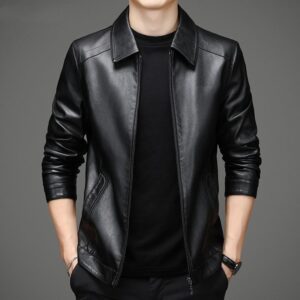 Fleece-lined Soft Leather Jacket
