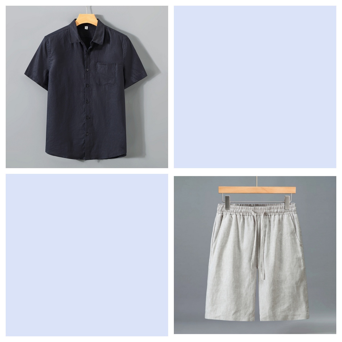 Men's Linen Shorts and Shirt Set 1 Men's Linen Shorts and Shirt Set