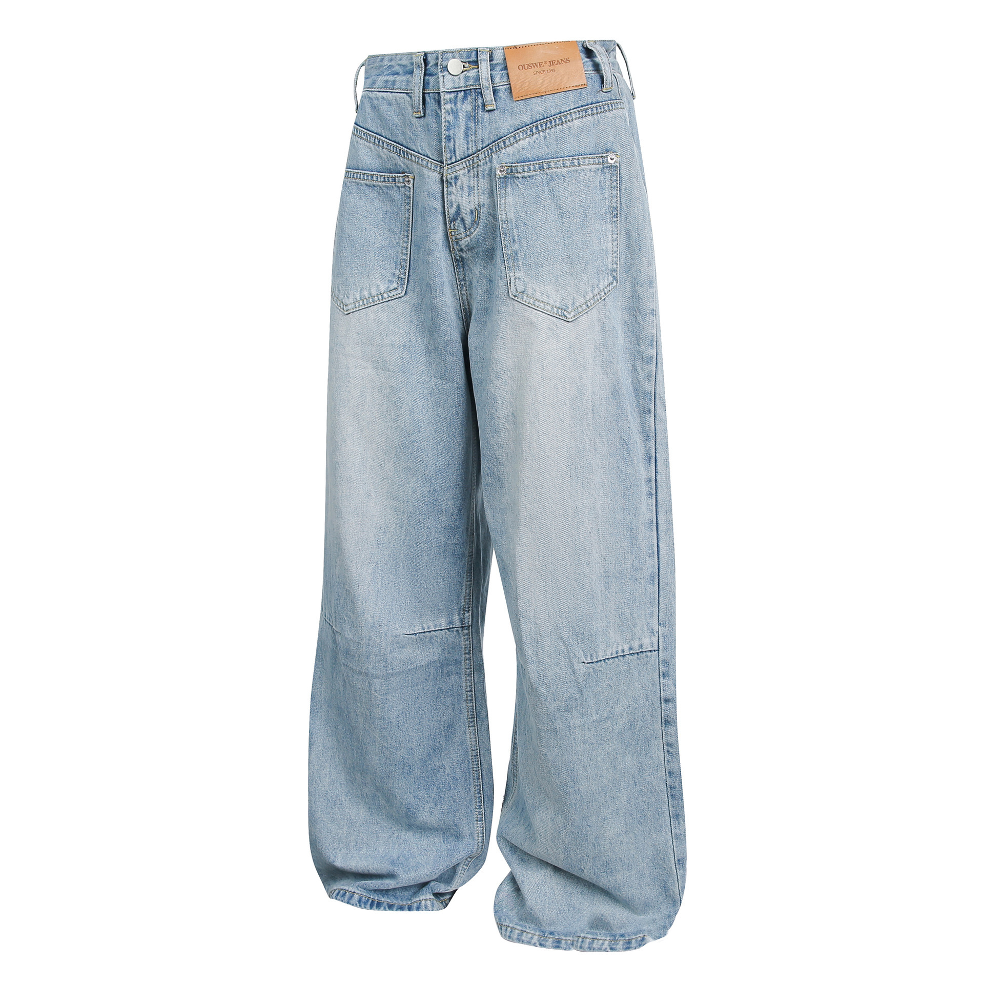 Vintage Washed Patchwork Reverse-wear Denim Jeans 5 Vintage Washed Patchwork Reverse-wear Denim Jeans - Image 5