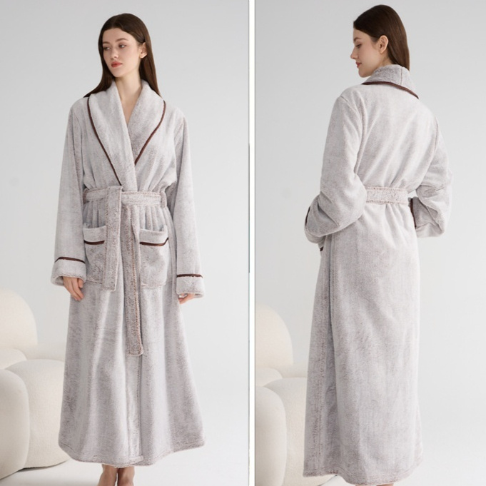 Thick Flannel Night-robe 3 Thick Flannel Night-robe - Image 3