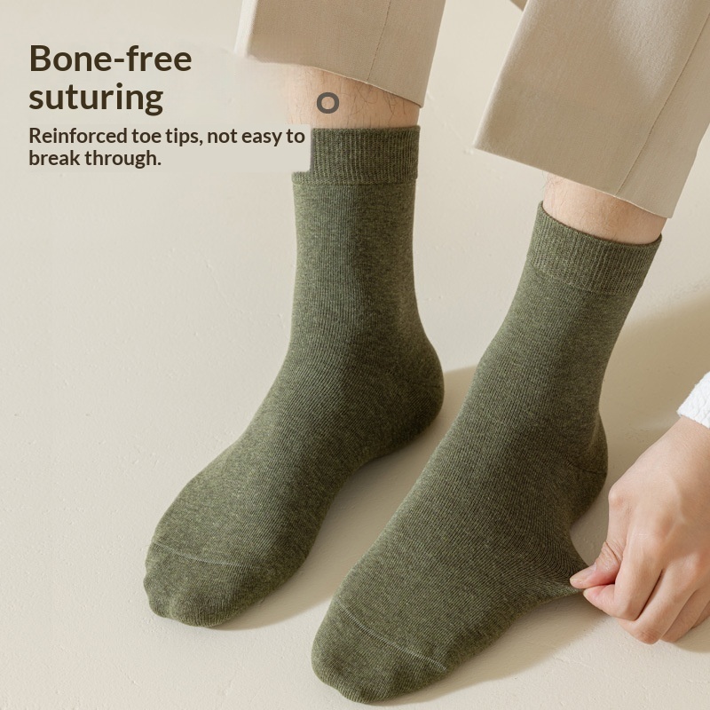 Men's Cotton Sweat-Absorbent Mid-Calf Socks 7 Men's Cotton Sweat-Absorbent Mid-Calf Socks - Image 7