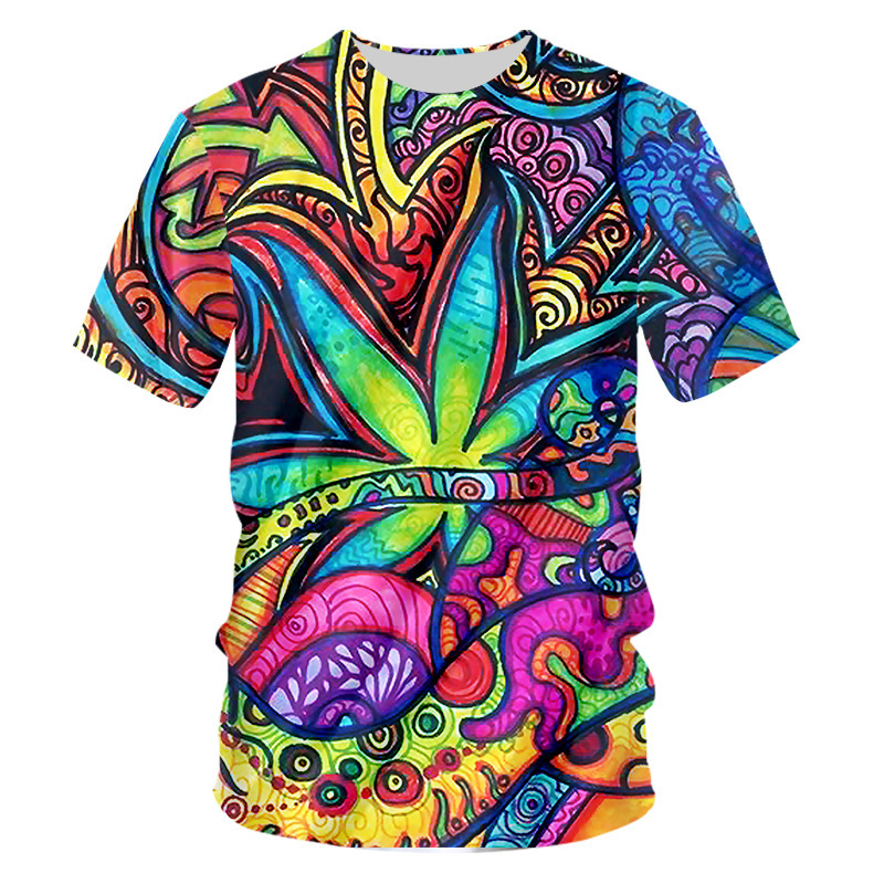 3D Digital Printing Floral Sweat-wicking Breathable T-shirt 3 3D Digital Printing Floral Sweat-wicking Breathable T-shirt - Image 3