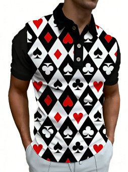 Men's 3D Digital-Print Geometric Short-Sleeve Shirt 2 Men's 3D Digital-Print Geometric Short-Sleeve Shirt - Image 2