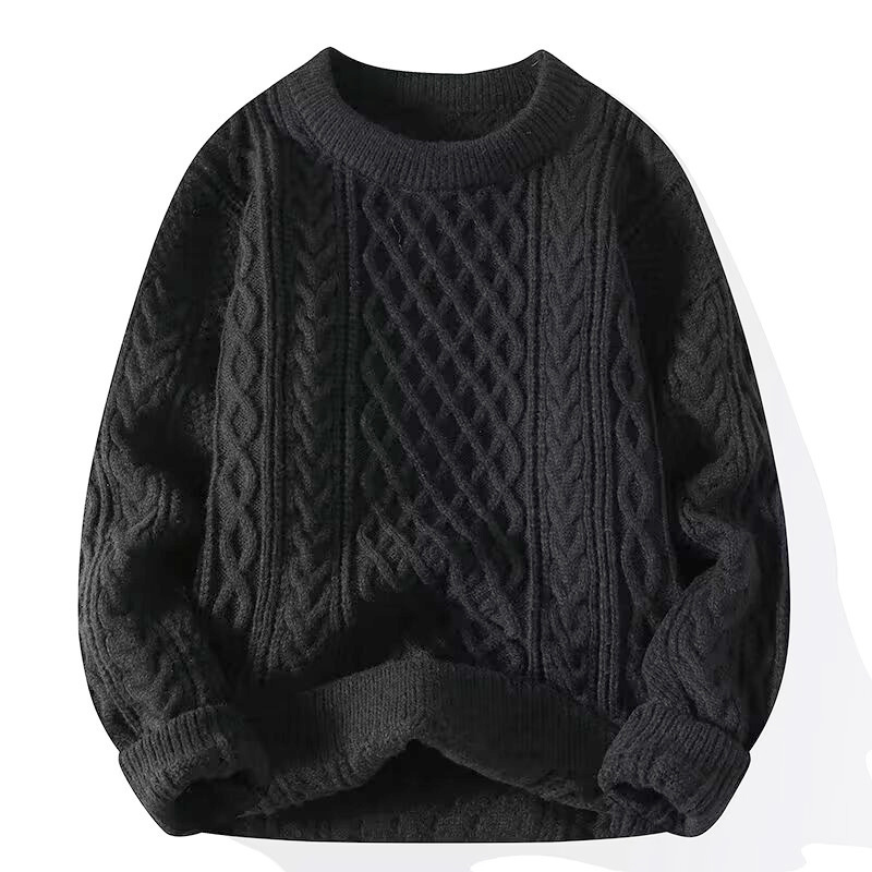 Round-neck High-neck Fleece-lined Solid-color Sweater 2 Round-neck High-neck Fleece-lined Solid-color Sweater - Image 2