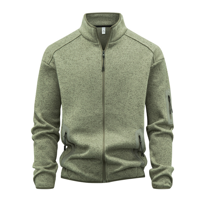 Zippered Pocket Long-sleeve Cardigan Sweatshirt 4 Zippered Pocket Long-sleeve Cardigan Sweatshirt - Image 4