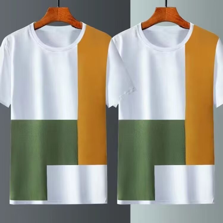 Summer Ice Silk Short Sleeve T-shirt Men 2 Summer Ice Silk Short Sleeve T-shirt Men - Image 2