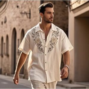 Retro style 3D Printed Short Sleeve Shirt