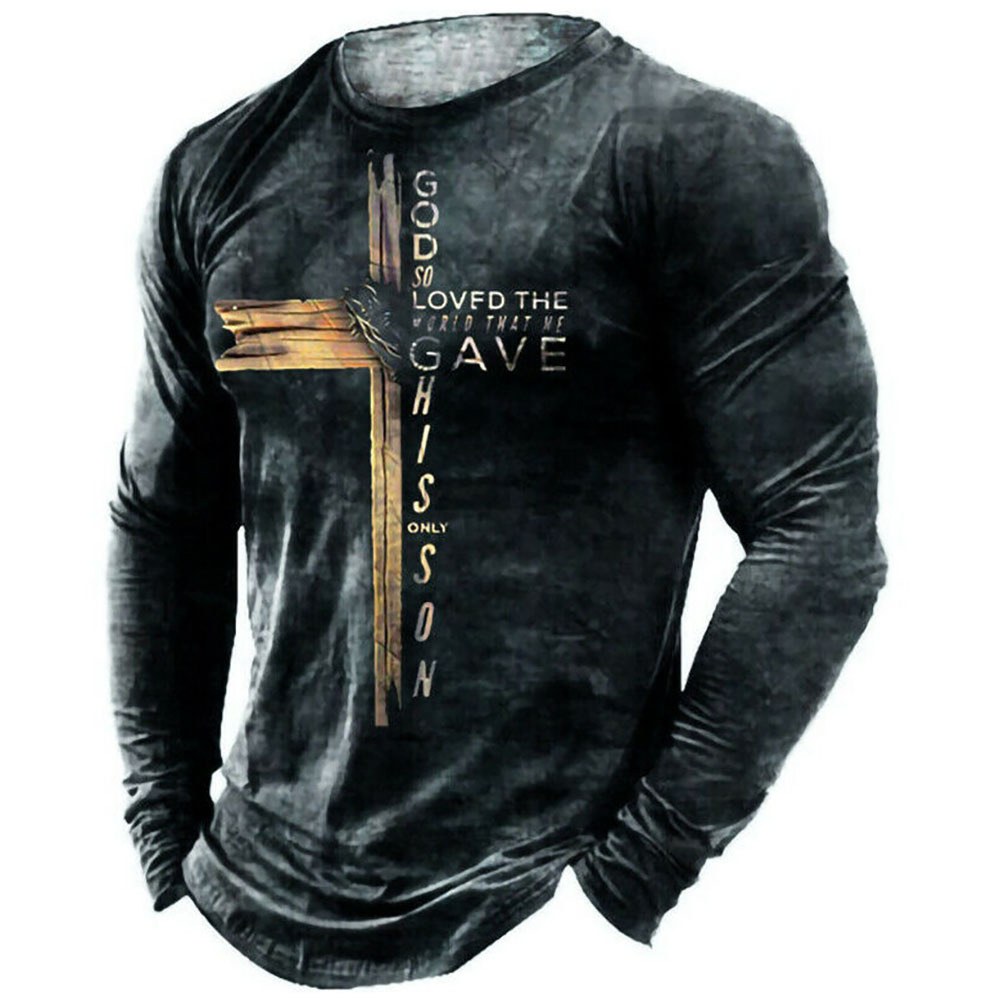 3D Printed Crew Neck Long Sleeve T-shirt 9 3D Printed Crew Neck Long Sleeve T-shirt - Image 9