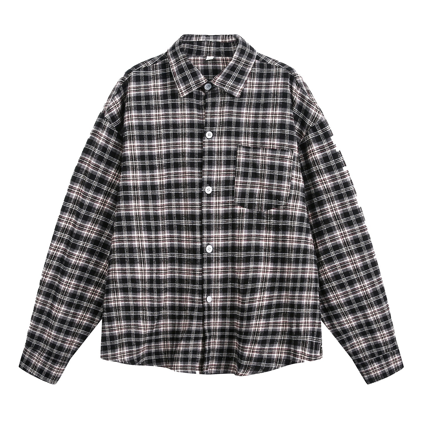 Men's Retro Color-Block Plaid Long-Sleeve Shirt 4 Men's Retro Color-Block Plaid Long-Sleeve Shirt - Image 4