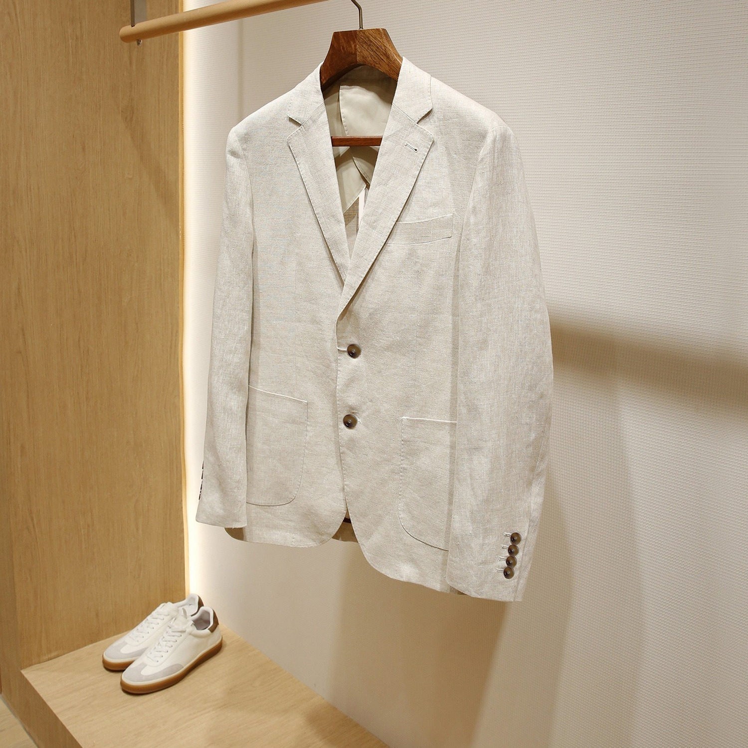 Plus-size Men's Linen Slim-fit Suit Set 3 Plus-size Men's Linen Slim-fit Suit Set - Image 3