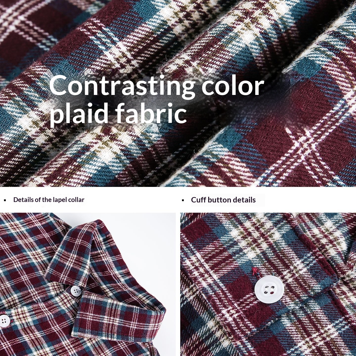 Men's Retro Color-Block Plaid Long-Sleeve Shirt 6 Men's Retro Color-Block Plaid Long-Sleeve Shirt - Image 6
