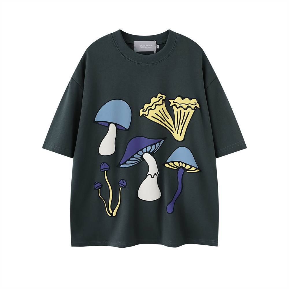 Mushroom Print T-shirt Casual Top 5 Mushroom Print T-shirt Casual Top - Image 5