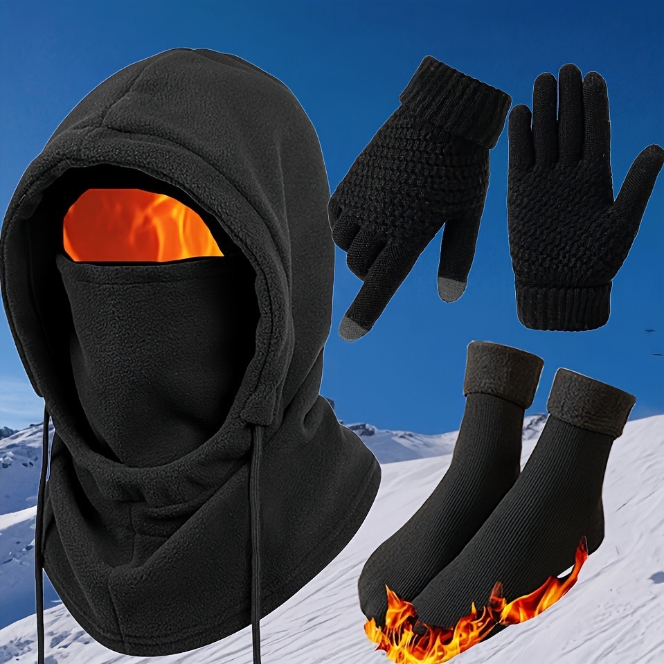 Winter Warm Hat Gloves Socks Set 6 Winter Warm Hat Gloves Socks Set - Image 6