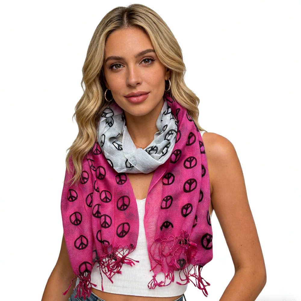 2pcs Pink Semi Sheer Scarf For Women & Men 5 2pcs Pink Semi Sheer Scarf For Women & Men - Image 5