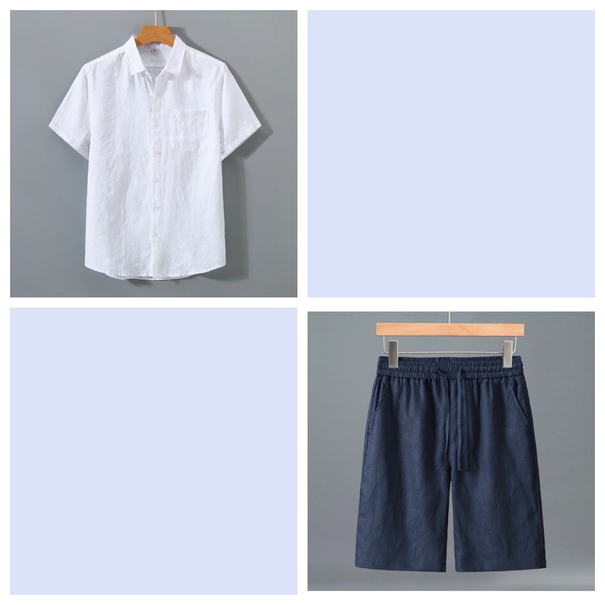 Men's Linen Shorts and Shirt Set 4 Men's Linen Shorts and Shirt Set - Image 4