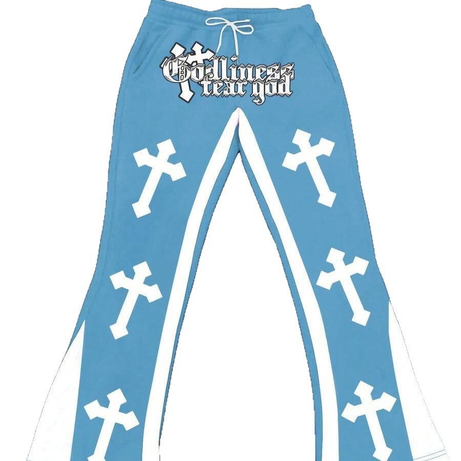 Retro Letter Print Loose Casual Pants 7 Retro Letter Print Loose Casual Pants - Image 7