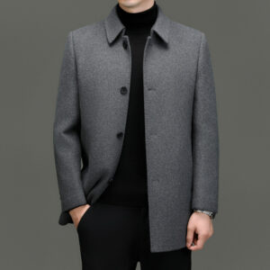 Detachable-lining Casual Wool Coat